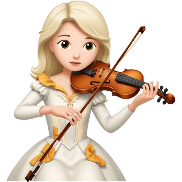 woman playing violin with white dress emoji