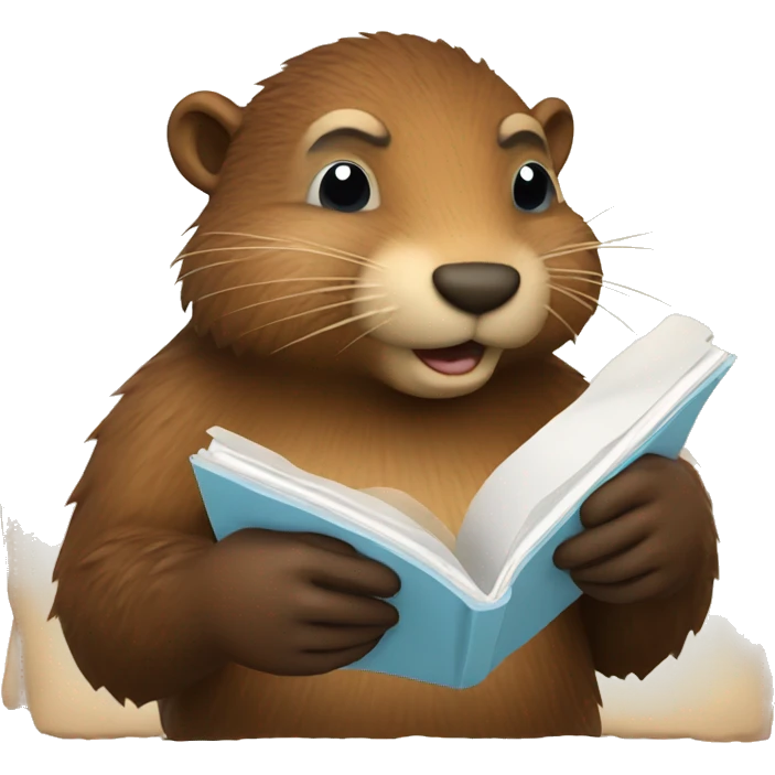 a beaver reading map emoji