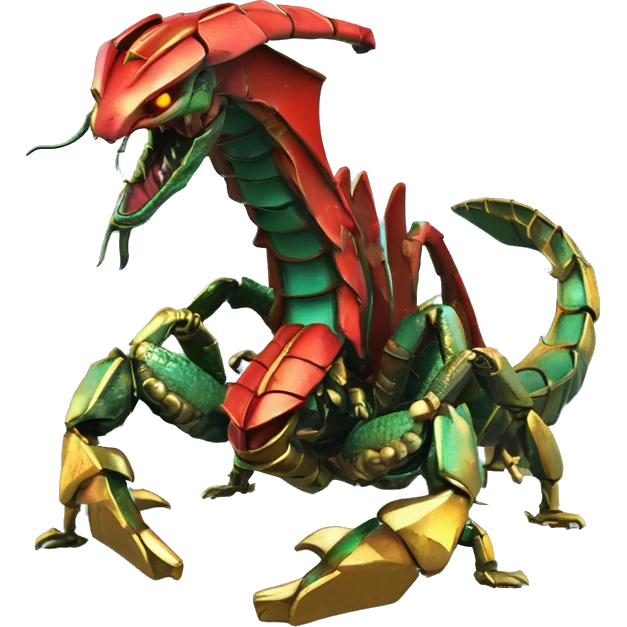 Dragon scorpion Black red gold green cyan rusty grunge effect scratched patina rat mouse scorpion tail stinger gangsta gangster hip hop gold chain mechanical cyborg pixel 3d render low poly emoji