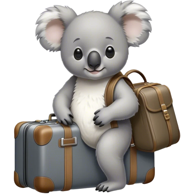 Koala with bagages at airport emoji