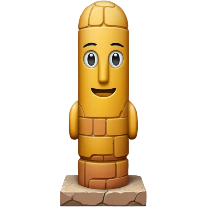 Ancient erect penis statue, made of layered bricks emoji