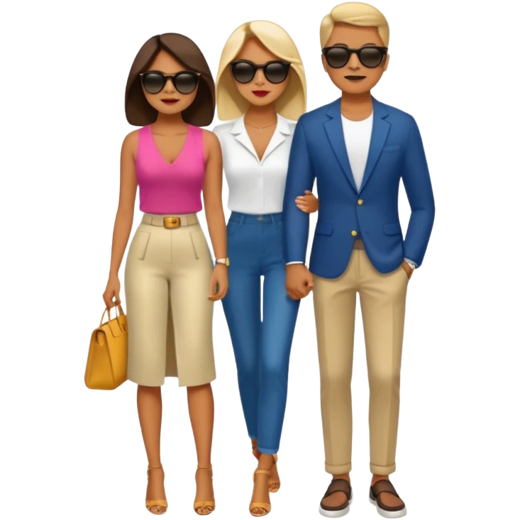 full-length stylish couple in sunglasses emoji