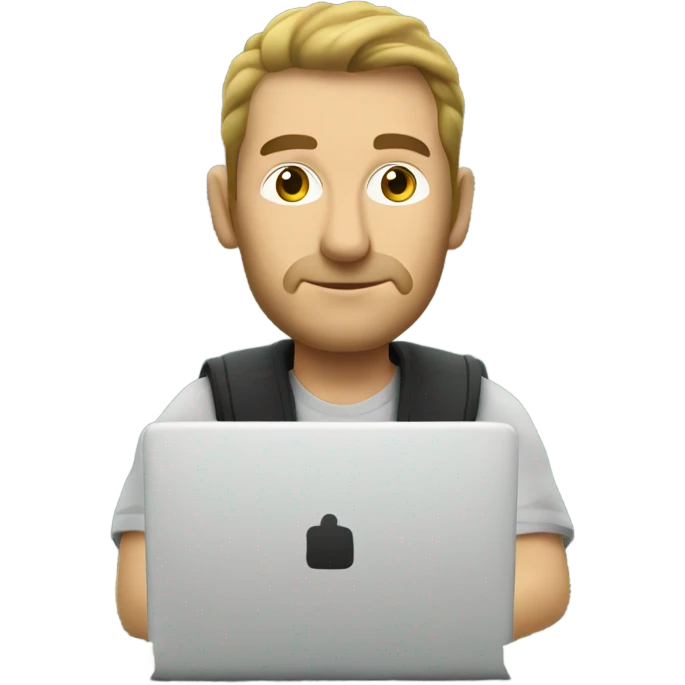 Caucasian Man sitting on a throne of cash with a laptop emoji