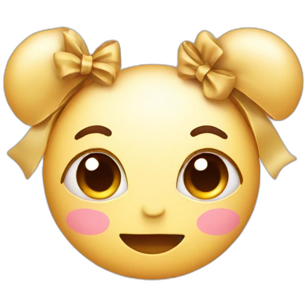 Emoji with cute bow emoji
