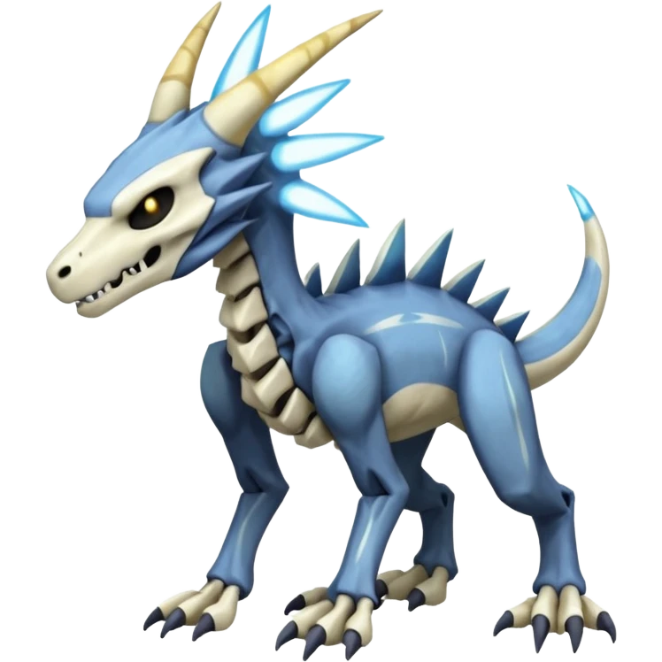Skeletal Manectric-Marowak-Dialga-Duskul-Electrike-Fakémon-hybrid-creature (full body)  emoji