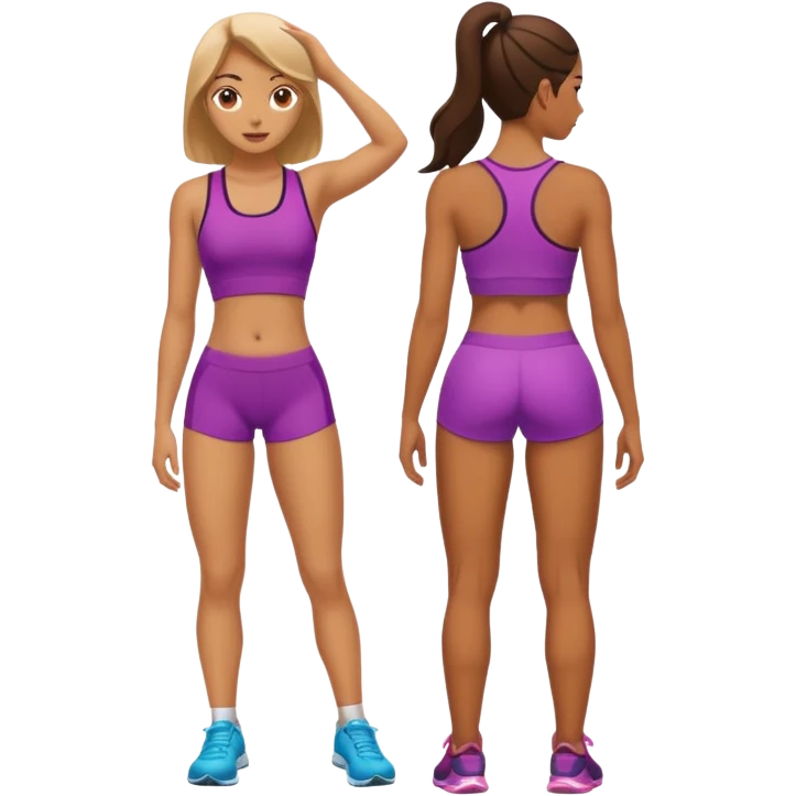 Two girls with perfect butts emoji