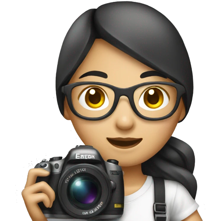 Asian girl photographer emoji