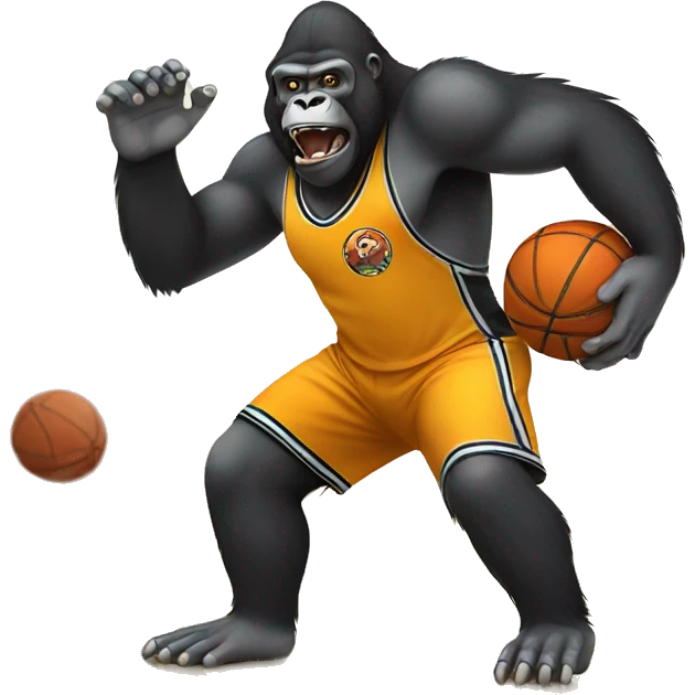 Gorilla playing basketball emoji