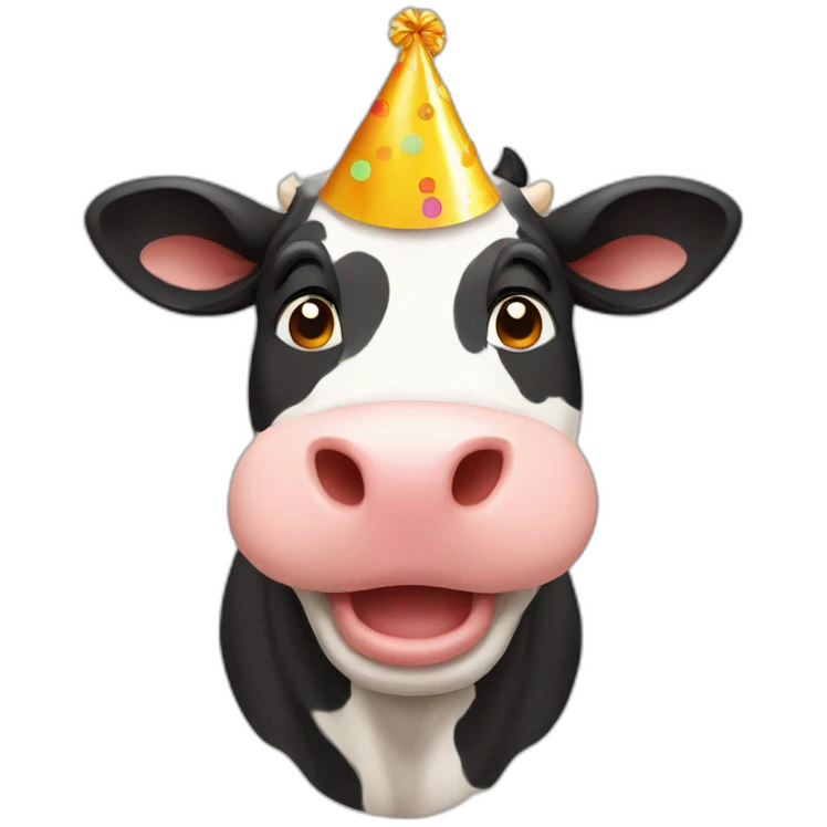 cow with birthday hat emoji