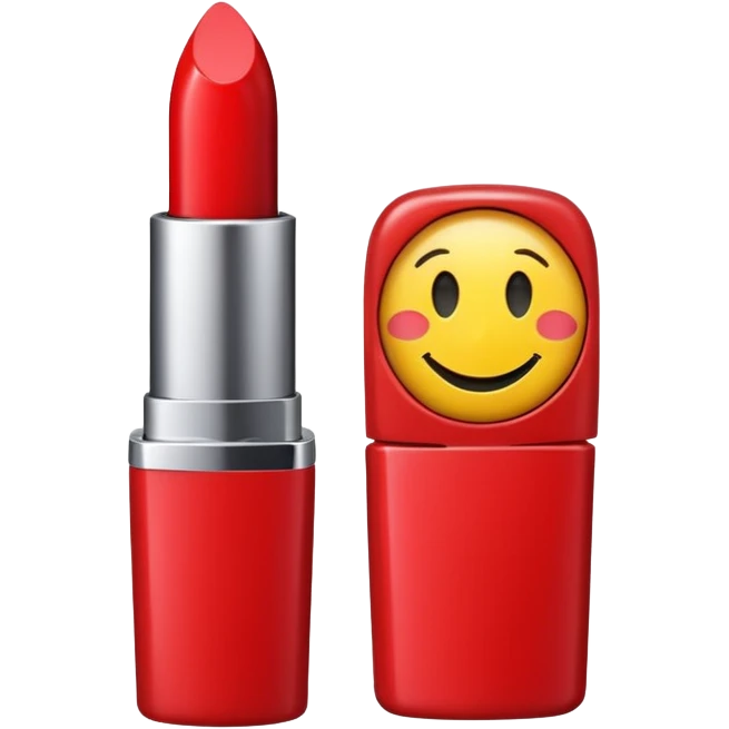 Lipstick with a smiley face emoji