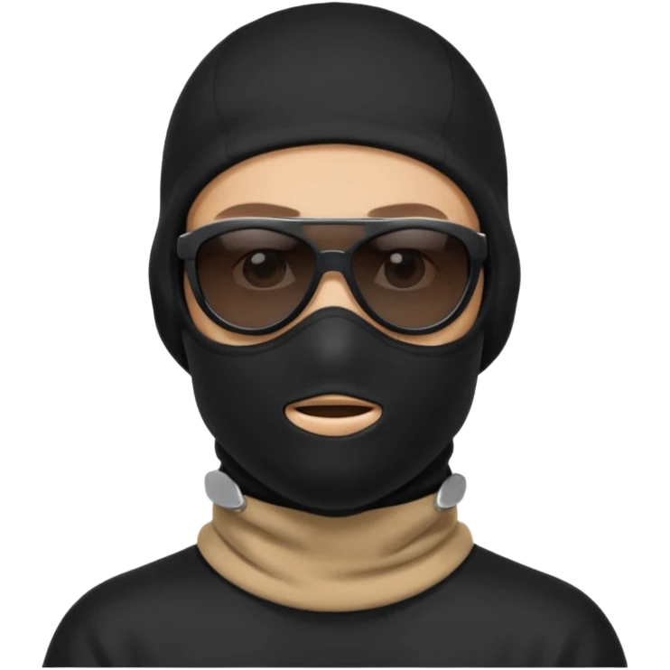 man in balaclava and black sunglasses emoji