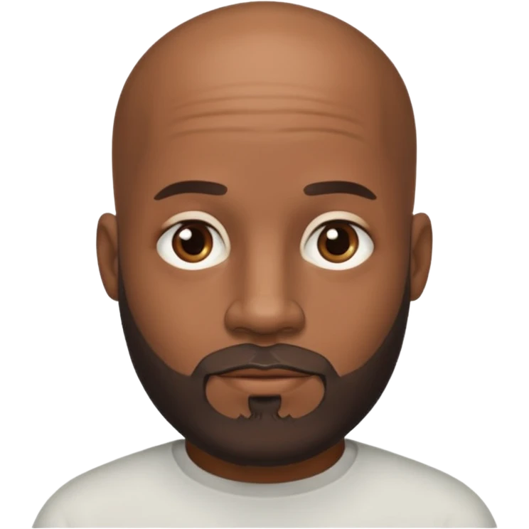 African American male bald salt & pepper beard emoji
