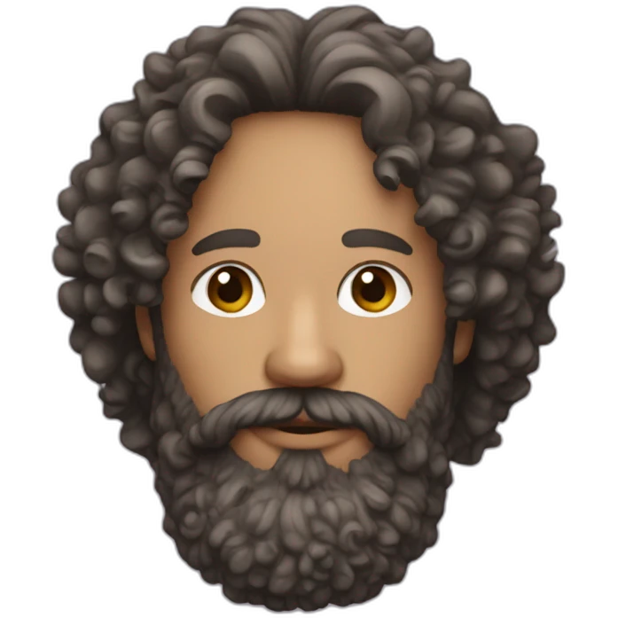 bearded and curly hair 40 year old musician emoji