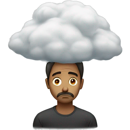 sad man cloud over head emoji