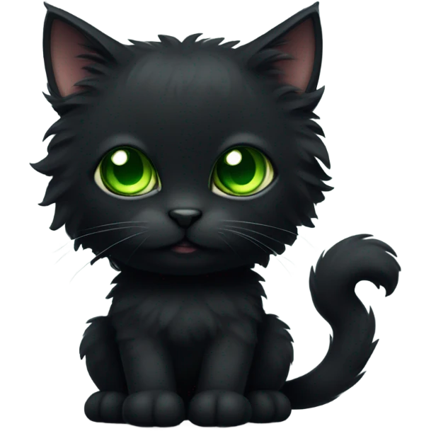 Black fluffy cat  emoji