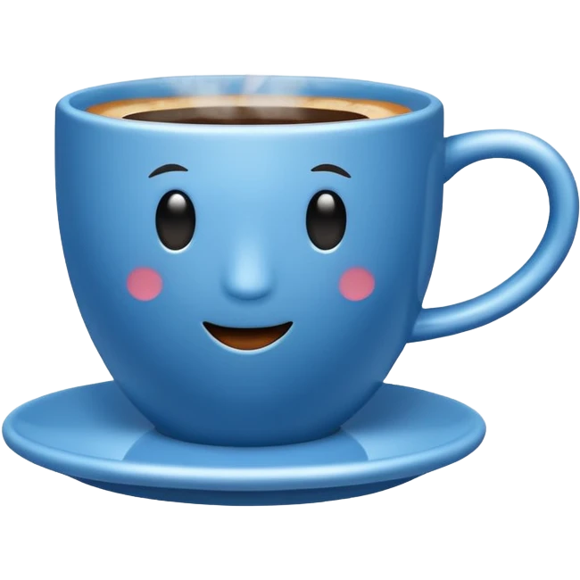 blue coffee cup with steam emoji