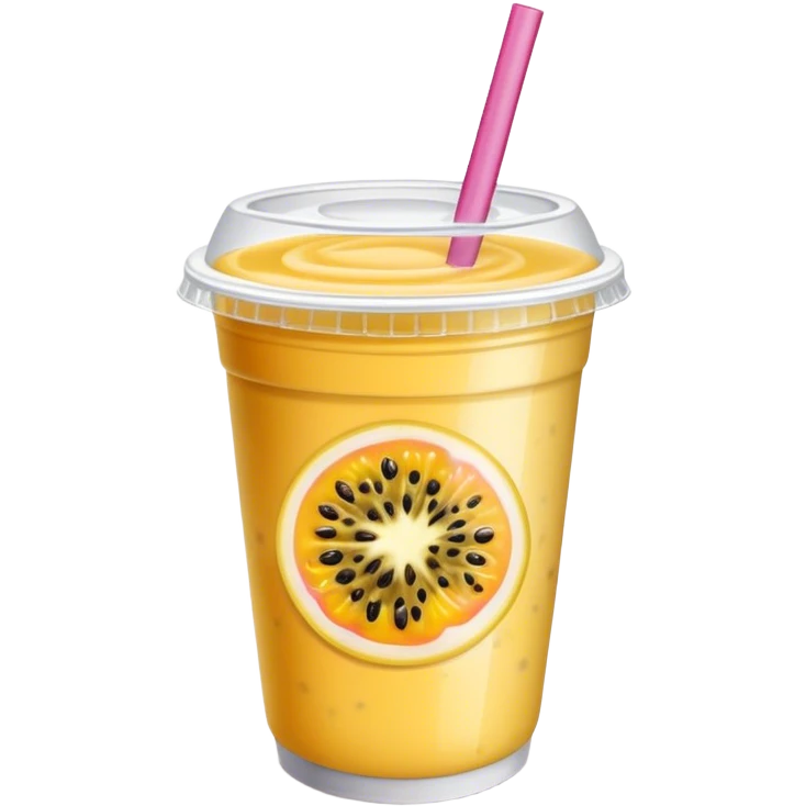 Passionfruit smoothie in to go cup emoji