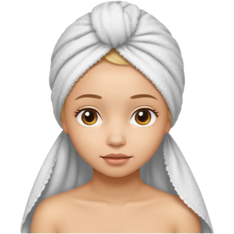 Face care girl hair covered with towel emoji