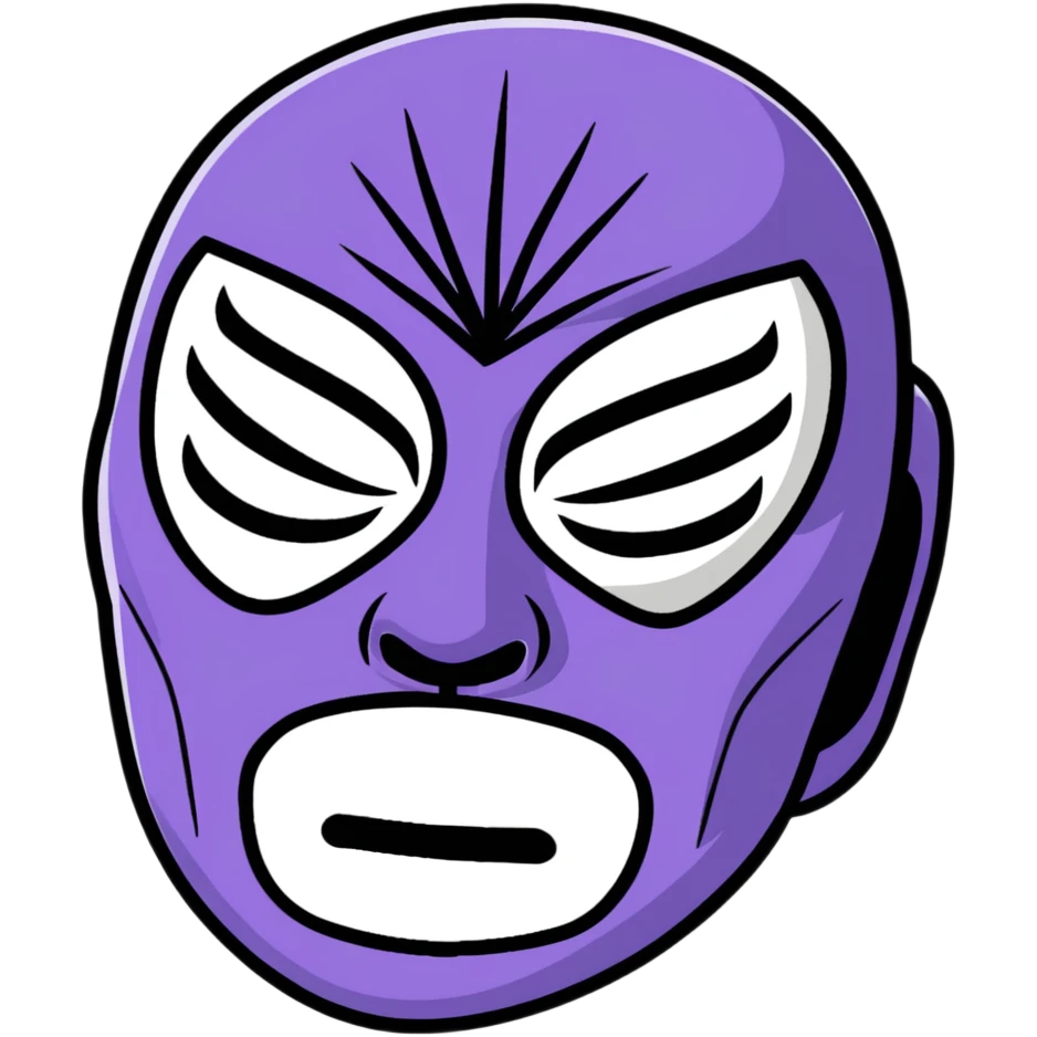 black and lavender luchador mask emoji