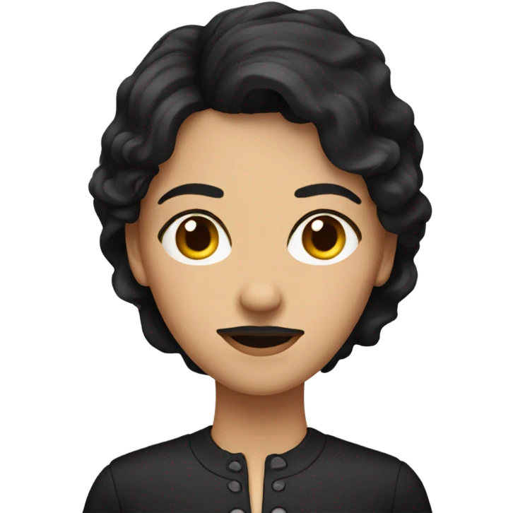 Dark haired woman with moustache emoji
