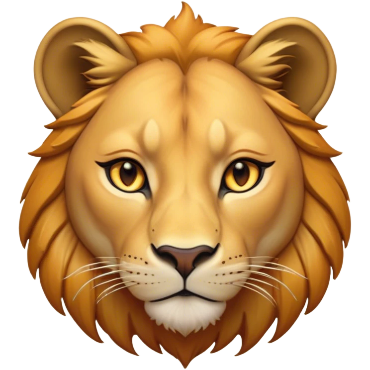 Cinematic Noble Lioness Portrait Emoji, Poised and regal, with a graceful, athletic build and a sleek, tawny Fur, piercing soulful amber eyes, Simplified yet sharp and sophisticated features, highly detailed, glowing with a warm, dignified glow, high shine, intelligent and fierce, stylized with an air of wild elegance, focused and attentive, soft glowing outline, capturing the essence of a watchful and confident lioness, so majestic it feels as though it could silently prowl out of the screen with effortless authority! emoji