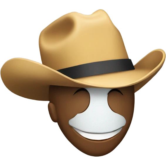 Smiley face tipping cowboy hat emoji