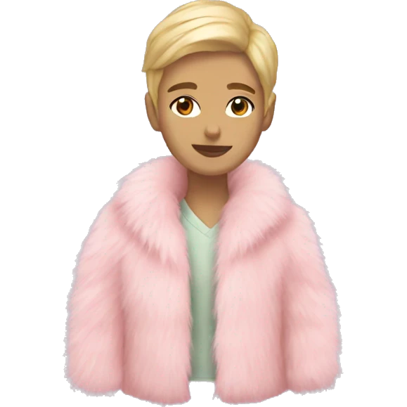 Pastel pink fur coat emoji