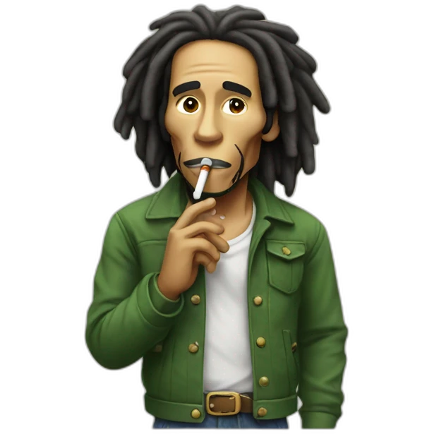 Bob Marley smoking à cigarette emoji