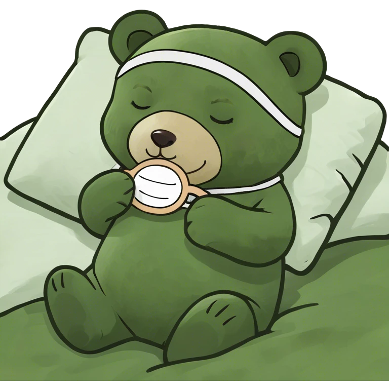 bear baby sleeping on bed emoji