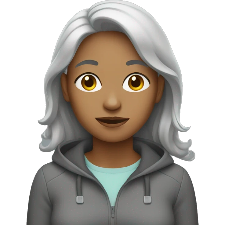 grey woman who doesn't care emoji