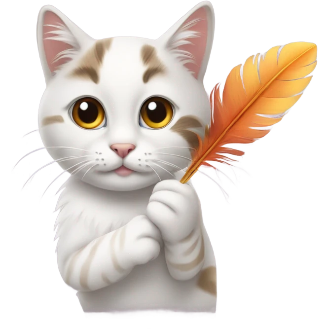 Cat playing with a feather  emoji