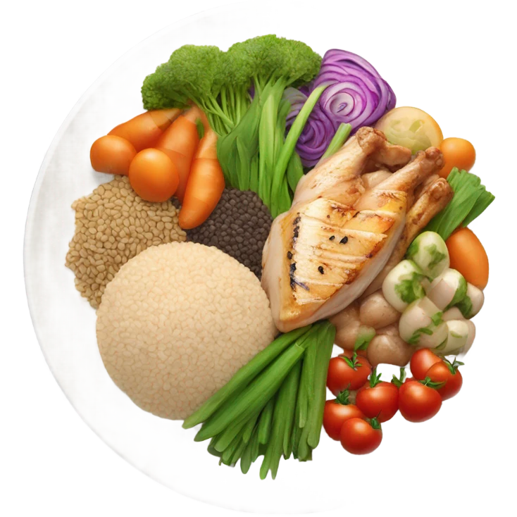 a large plate of healthy food emoji