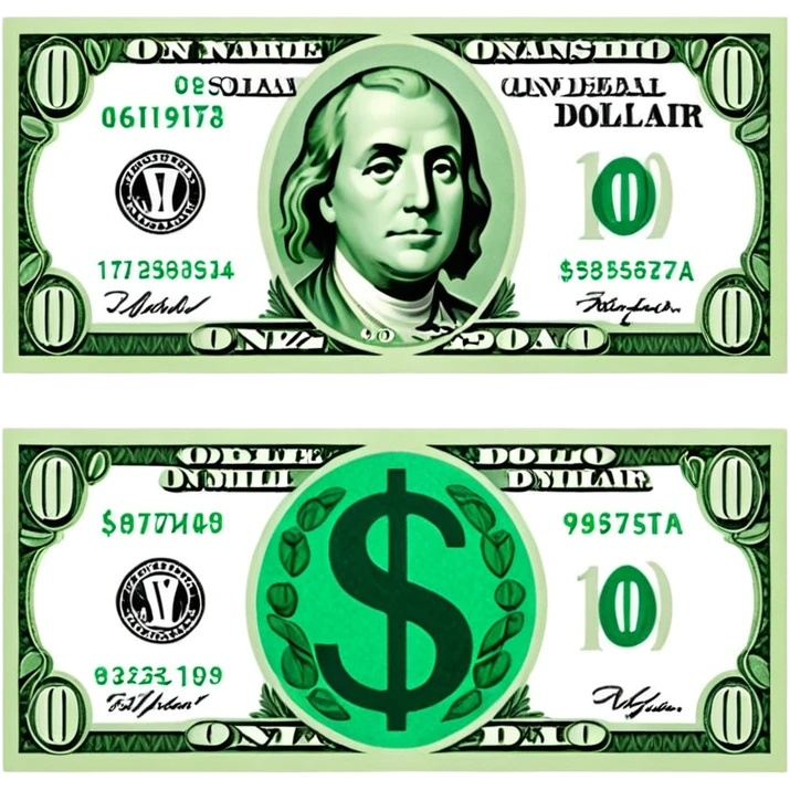 Infinite dollar bill with ∞ on it emoji