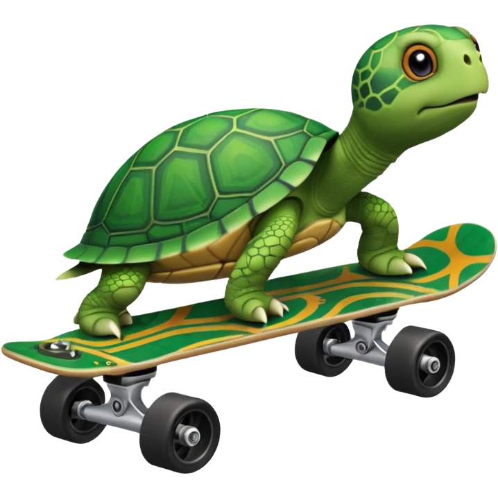 Turtle riding a skateboard  emoji