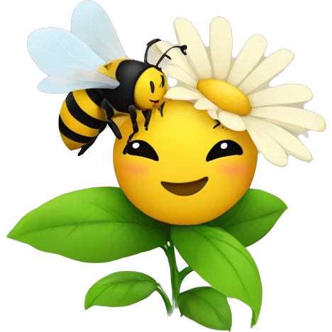 flower Hugs a bee emoji