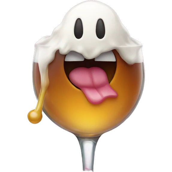 Emoji with tongue sticking out with a shot emoji