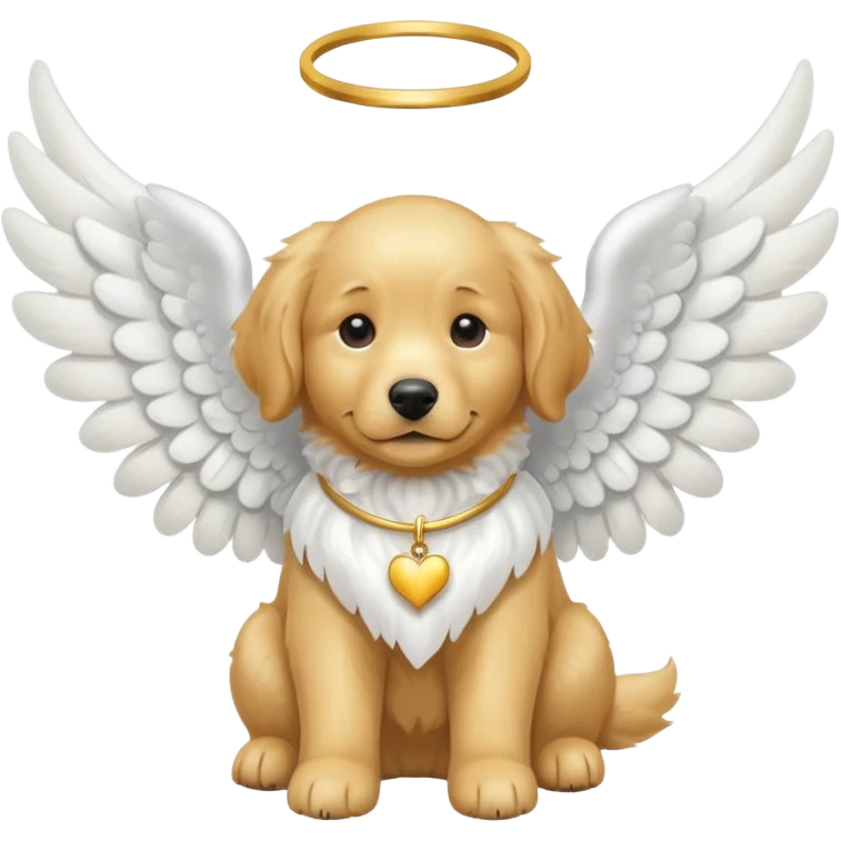 a golden retriever with angle wings on it emoji