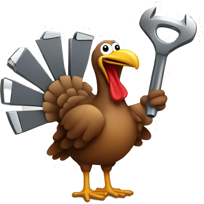 Turkey holding wrench emoji