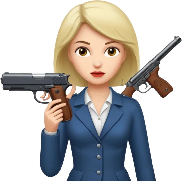 Woman with gun for vagina emoji
