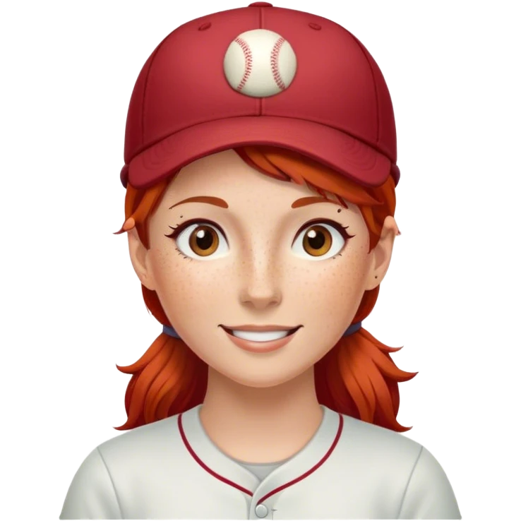 Red hair woman with cap emoji