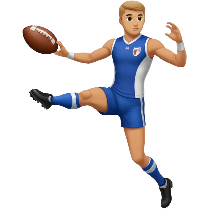 Man kicking afl ball emoji
