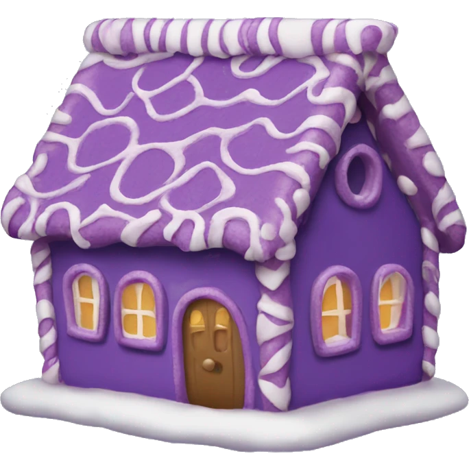 Purple gingerbread house emoji