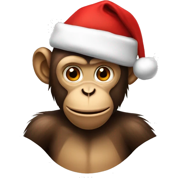 Monkey wearing Santa hat emoji