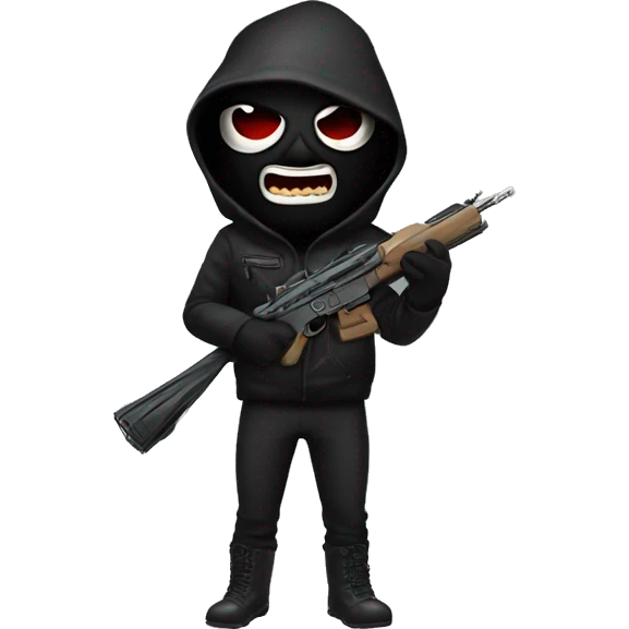 Vamp with a gun in a ski mask emoji