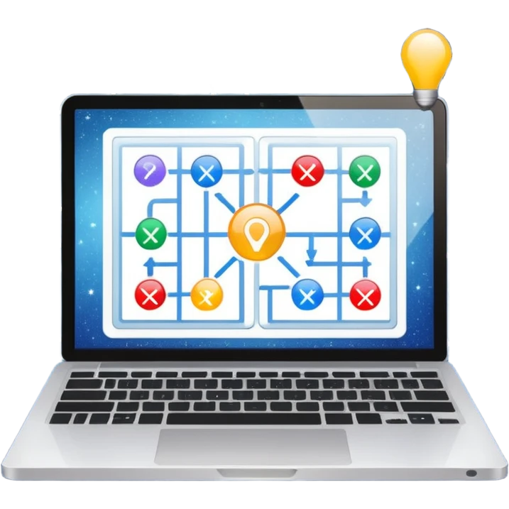 laptop screen showing a plan diagram with sparkles emoji