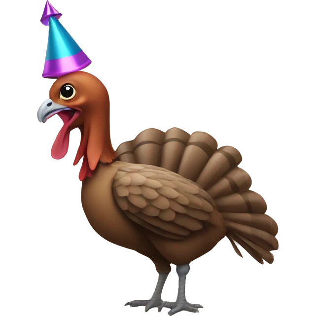 Turkey with a party hat emoji