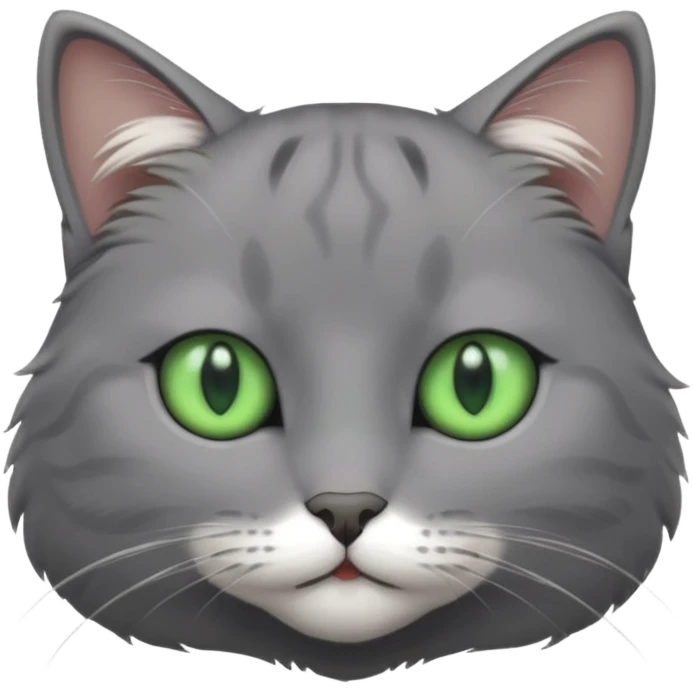 Grey cat with green eyes emoji