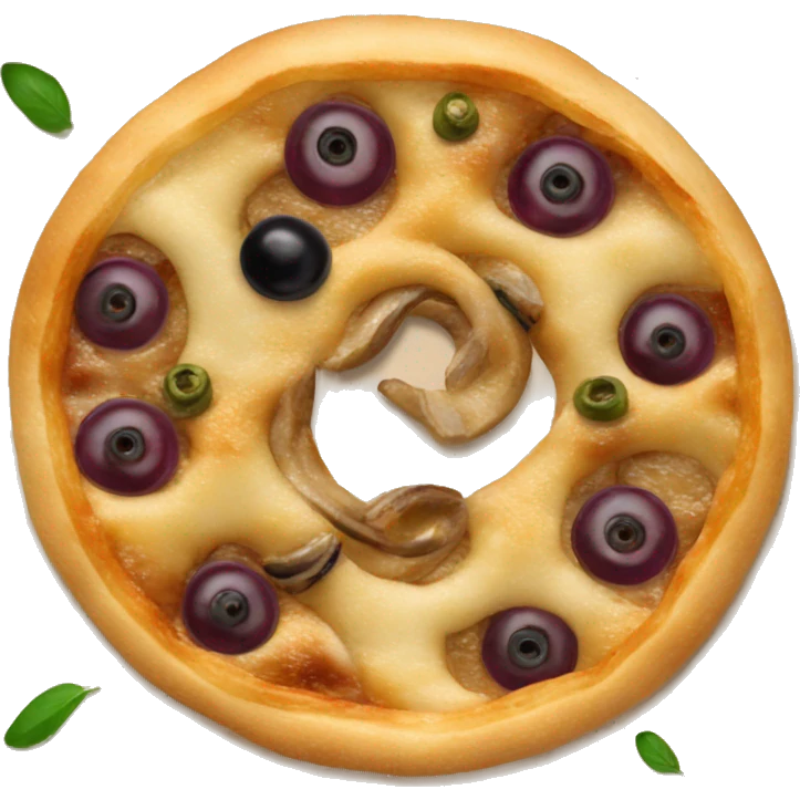 pissaladière avec oignons, olives et anchois emoji