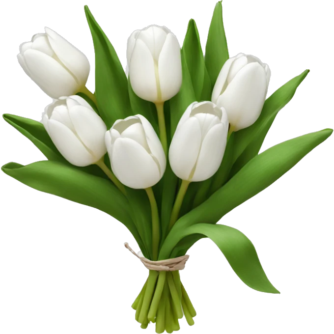 white tulip bouquet  emoji