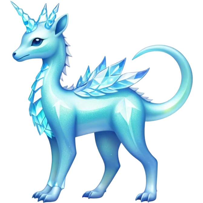 Shiny Exotic Colorful Ethereal Sparkly Amaura-Aurorus-Fakémon-hybrid-creature (full body)  emoji